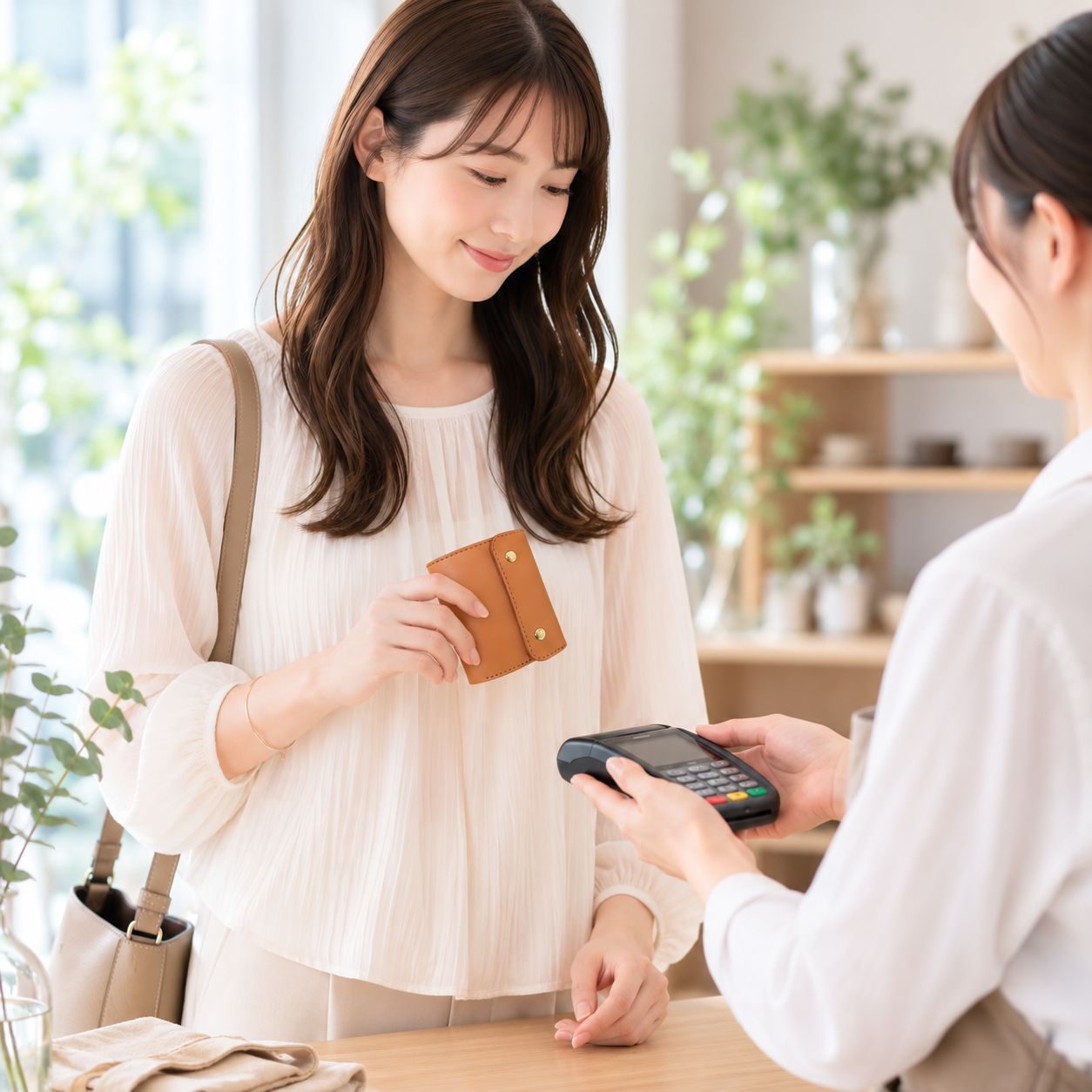 A cute tri-fold mini wallet with a puffy silhouette
