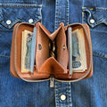 A mini wallet that effortlessly fits bills and offers ample storage