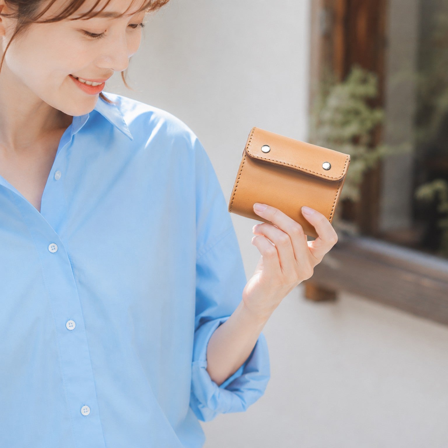 ぷっくりフォルムが、かわいい三つ折りミニ財布